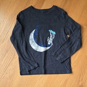 Cat & Jack Long Sleeve Shirt - Black with Blue Astronaut Graphic